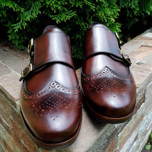 Pantofi barbatesti din piele - Double Monk - Maro Ciocolata