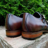 Pantofi barbatesti din piele - Double Monk - Maro Ciocolata