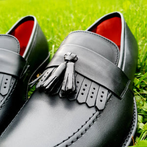 Pantofi barbatesti din piele - Ciucuri de Bucovina - Negru