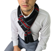 Fular Ares - Negru cu gri si rosu