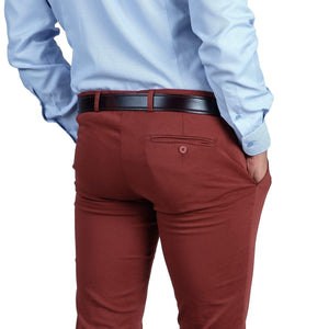Pantaloni casual bărbați Confex - Caramiziu
