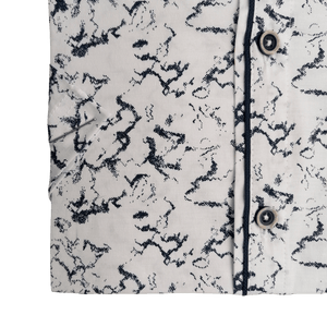 Cămașă barbătească cu mânecă scurtă - Abstract X4 - Bleumarin alb - Zenman Bucovina 