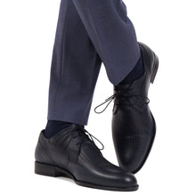 Pantofi barbatesti din piele - Laser Beam - Bleumarin