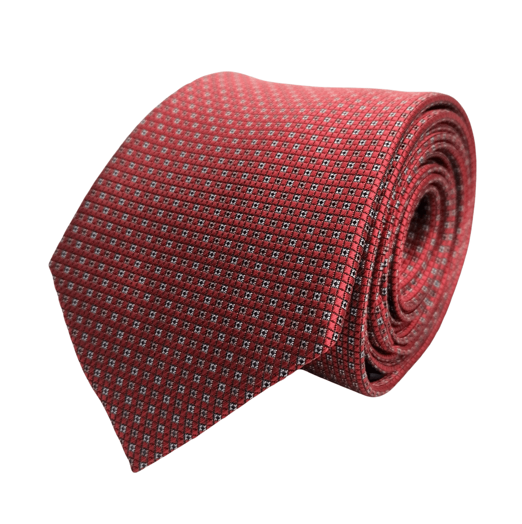Cravată Ares - Roșu cu puncte albe