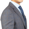 Sacou Confex - Slim-Fit - Gri cu carouri galbene