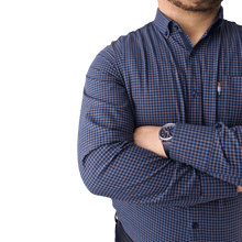 Cămașă pentru bărbați - Carlos - Bleumarin cu albastru și galben