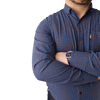 Cămașă pentru bărbați - Carlos - Bleumarin cu albastru și galben