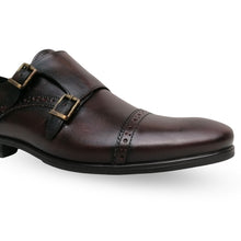 Pantofi bărbătești din piele - Monk Limited - Maro Ciocolată