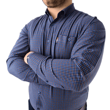 Cămașă pentru bărbați - Carlos - Bleumarin cu albastru și galben