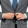 Sacou Confex - Slim-Fit - Gri cu carouri galbene