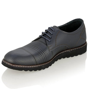 Pantofi barbatesti din piele -  Matei - Bleumarin