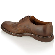 Pantofi barbatesti din piele -  Ortopedic Brogue - Maro Vintage Inchis
