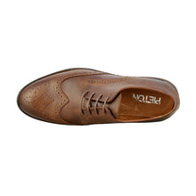 Pantofi barbatesti din piele -  Ortopedic Brogue - Maro Vintage Inchis