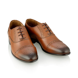 Pantofi barbatesti din piele - Iacob - Maro Cognac