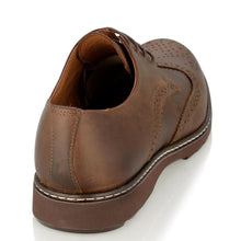 Pantofi barbatesti din piele -  Ortopedic Brogue - Maro Vintage Inchis