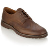 Pantofi barbatesti din piele -  Ortopedic Brogue - Maro Vintage Inchis
