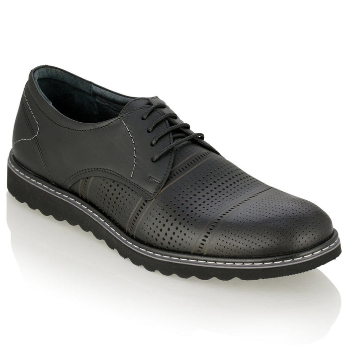 Pantofi barbatesti din piele -  Matei - Negru