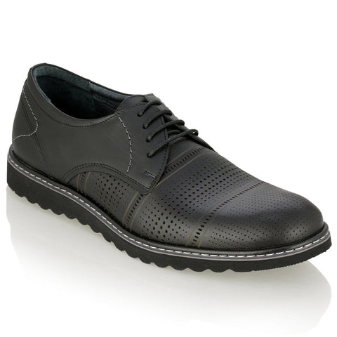 Pantofi barbatesti din piele -  Matei - Negru