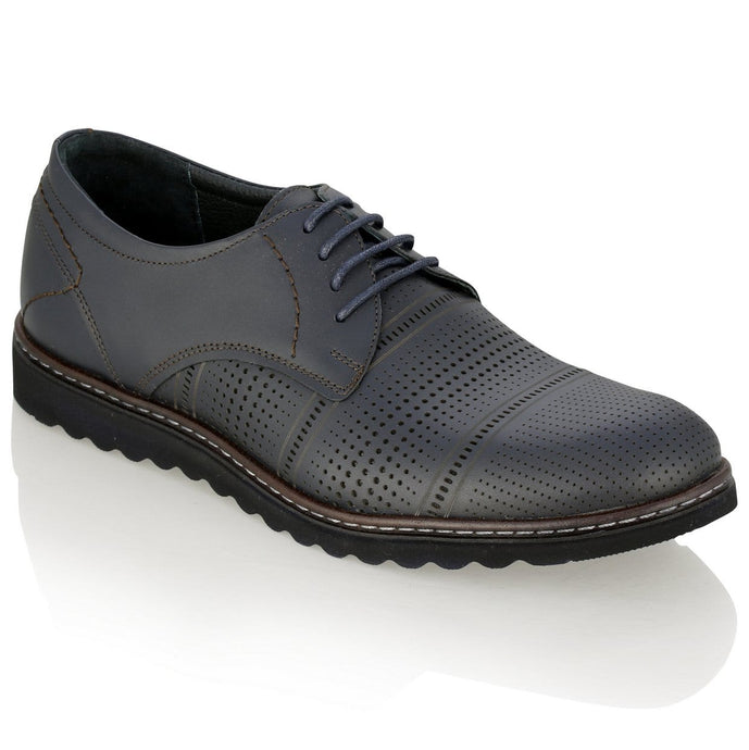 Pantofi barbatesti din piele -  Matei - Bleumarin