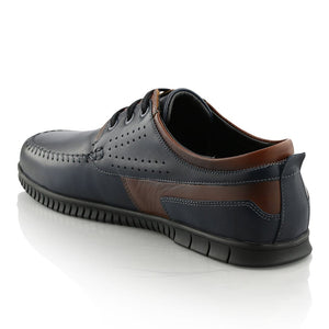 Pantofi barbatesti din piele - Jean III - Bleumarin
