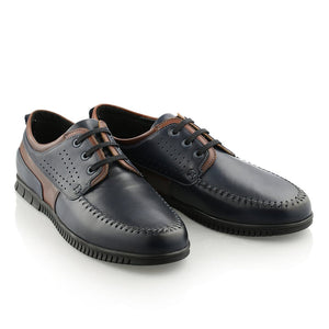 Pantofi barbatesti din piele - Jean III - Bleumarin