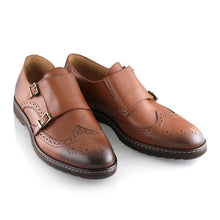 Pantofi barbatesti din piele -  Augustin - Maro Cognac