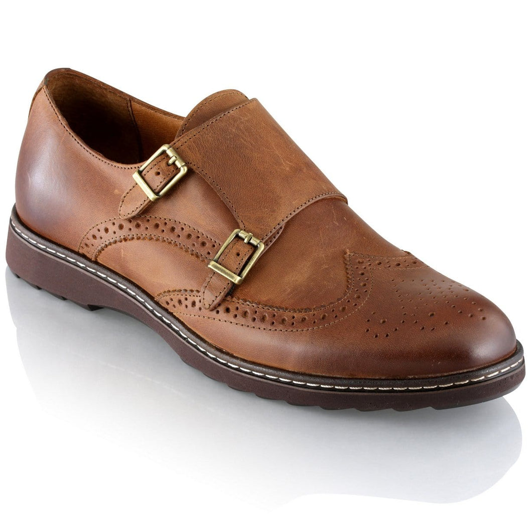 Pantofi barbatesti din piele -  Augustin - Maro Vintage Deschis