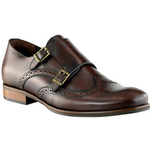 Pantofi barbatesti din piele - Double Monk - Maro Ciocolata