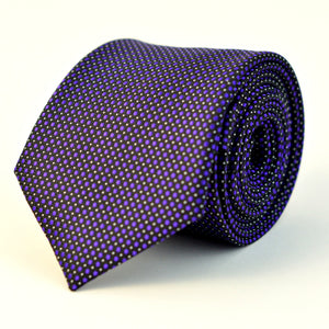 Cravata Ares - Neagră cu puncte mov
