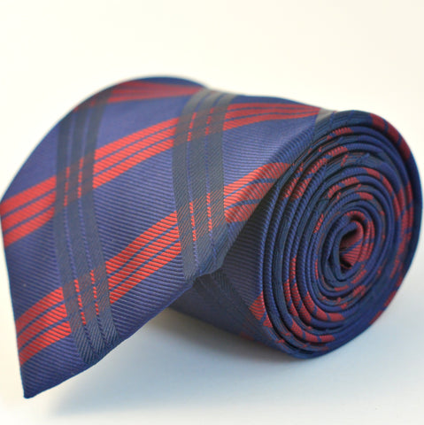 Cravata Ares - Bleumarin cu model vișiniu