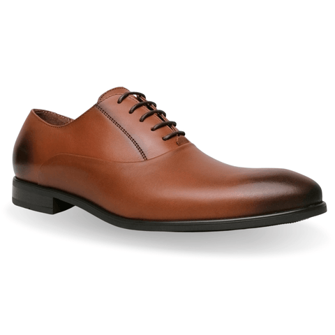 Pantofi bărbătești din piele - Stanford - Maro Cognac
