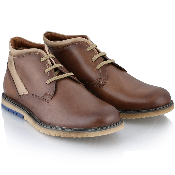 Ghete piele naturală - Deluxe - Maro Rustic