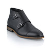 Ghete piele naturală - Double Monk - Negru