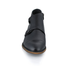 Ghete piele naturală - Double Monk - Negru