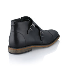 Ghete piele naturală - Double Monk - Negru