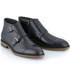 Ghete piele naturală - Double Monk - Negru