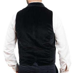 Vestă casual din catifea pentru bărbați Slim Fit - Confex - Negru