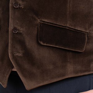 Vestă casual din catifea pentru bărbați Slim Fit - Confex - Maro