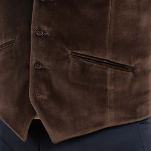 Vestă casual din catifea pentru bărbați Slim Fit - Confex - Maro