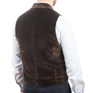 Vestă casual din catifea pentru bărbați Slim Fit - Confex - Maro