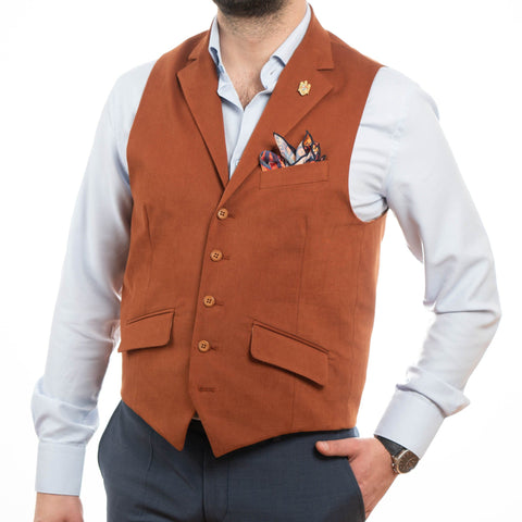 Vestă casual bărbați Slim Fit - Confex - Cărămiziu