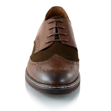 Pantofi barbatesti din piele -  Ortopedic Brogue - Maro Velour