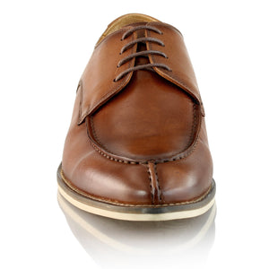 Pantofi barbatesti din piele - Stil de Bucovina - Maro Cognac