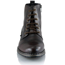 Ghete piele naturală - Gary Vintage PLUS  - Maro Ciocolata
