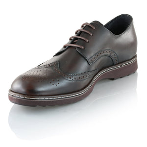 Pantofi barbatesti din piele -  Ortopedic Brogue - Maro Ciocolata