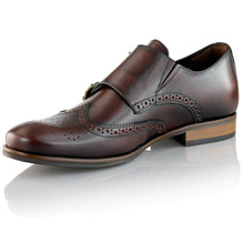 Pantofi barbatesti din piele - Double Monk - Maro Ciocolata