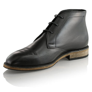 Ghete piele naturală - Chukka - Negru