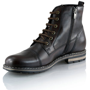 Ghete piele naturală - Gary Vintage PLUS  - Maro Ciocolata