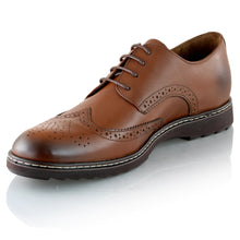Pantofi barbatesti din piele -  Ortopedic Brogue - Maro Cognac