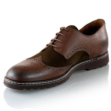 Pantofi barbatesti din piele -  Ortopedic Brogue - Maro Velour